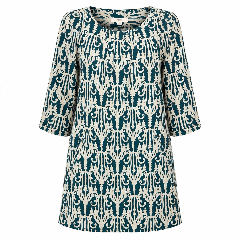 Baroque Regencycore Tunic Dress Womens Small Euro Luxe Classic Sophisticated